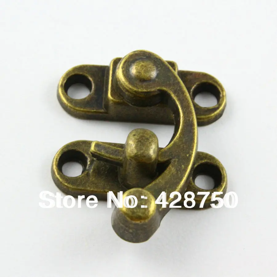 

10 Pieces Antique Brass Jewelry Box Hasp Latch Lock 29x33mm with Screws