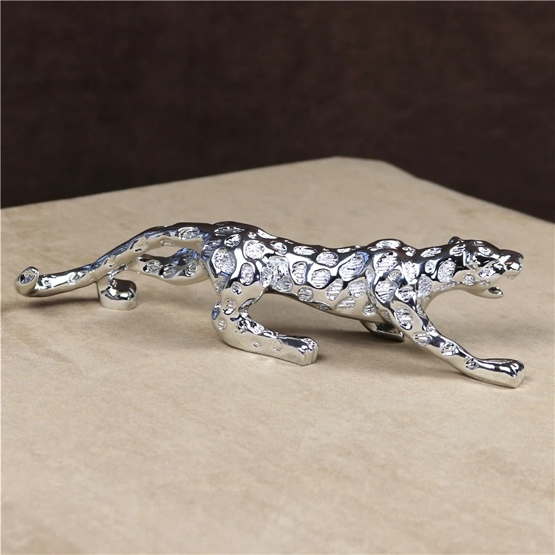 10\'\' Electroplated Leopard Miniature Resin Panther Figurine Predator Decor Gift and Craft Ornament Embellishment Accessories