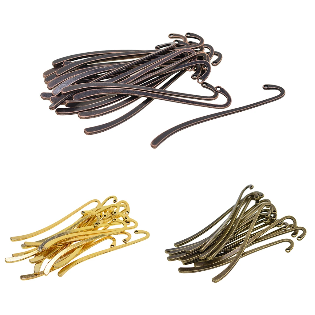 20pcs Retro Beading Metal Bookmark Book Marker Stationery Label DIY Jewelry Making Accessories