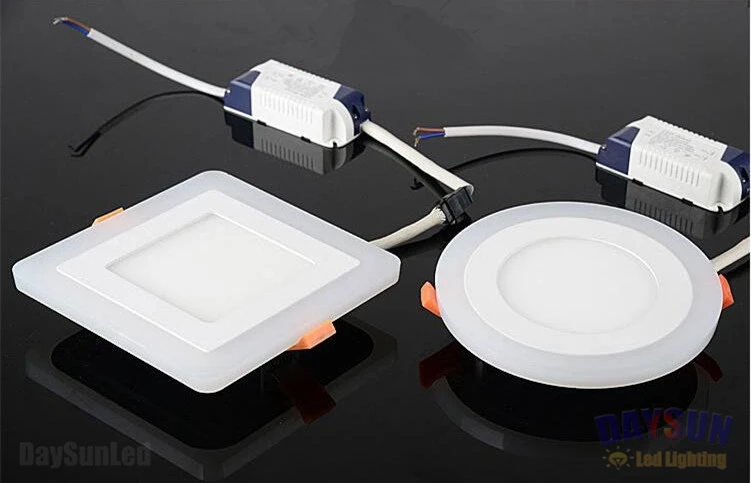 Superbright Led Ceiling Light Ultrabright Down Lamp Recessed Led Panel Lamp AC85 - 265V 3 Models Dual Color Acrylic Round/Square