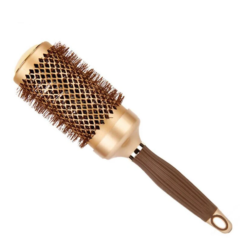 Gold Themal Hair Salon Curly Hair Round Brush Aluminum Radial Hair Ionic Comb In 4 Sizes Professional Salon Brushes