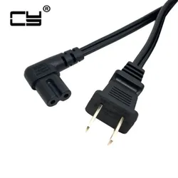 100cm USA 2pin Male to 90 Degree Right Angled IEC 320 C7 Power Supply Cord cable