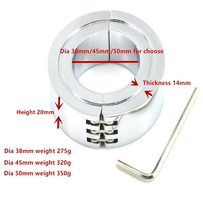 3 크기 대형 헤비 듀티 남성 공 음낭 들것 금속 페니스 잠금 속박 수탉 반지 지연 사정 bdsm 섹스 토이 남자