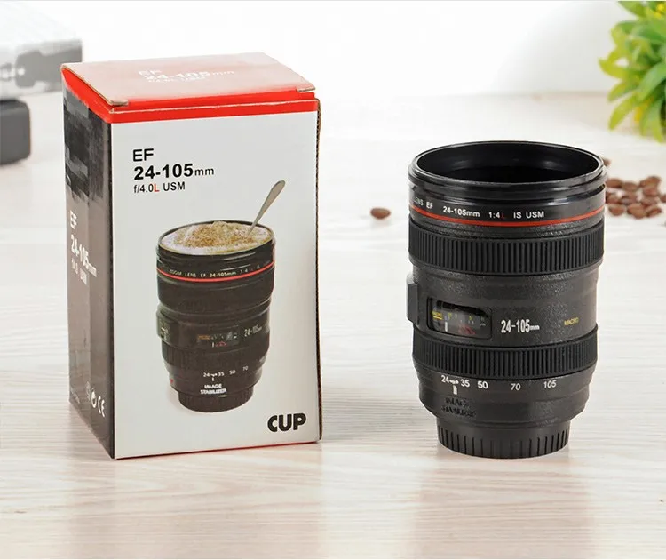 Camera Lens Cup, EF 24-105MM Scale Special Present Plastic Milk Beer Coffee Tea Mugs Cup 1st generation 480ML Creative Cups Mug