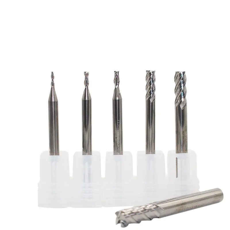 1 قطعة 3 مللي متر 4 مللي متر 5 مللي متر 6 مللي متر نهاية مطحنة 4 الناي مستقيم Cermet شقة Endmills CNC بت التوجيه قطع الطحن