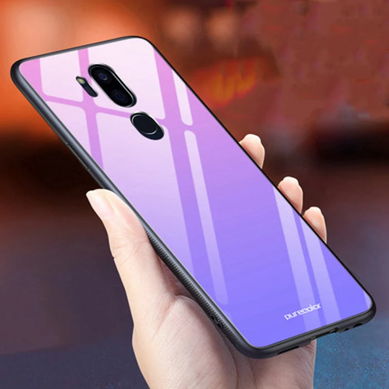 Coque For LG G7 ThinQ case Gradient tempered glass + soft edge cover 6.1\'\' For LGG7 ThinQ dream glass case lgg7thinq cases shell