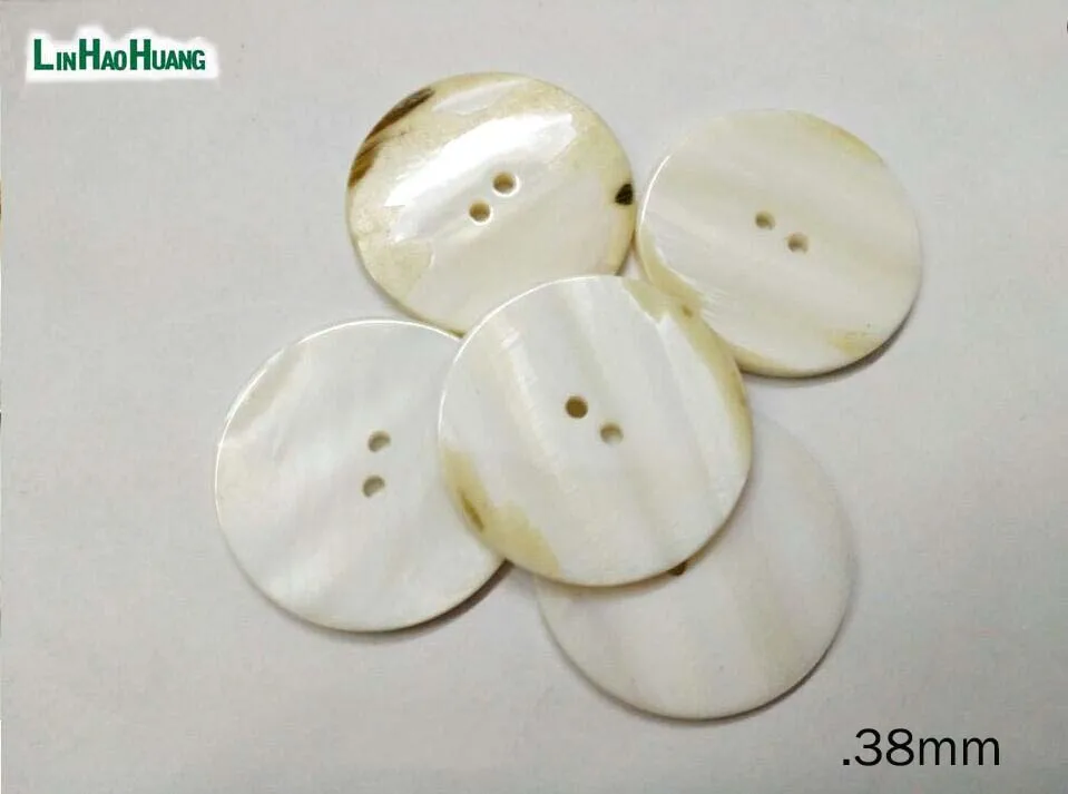 Atacado Big Natural shell botões 20pcs 38mm 2-hole pérola de botões mãe