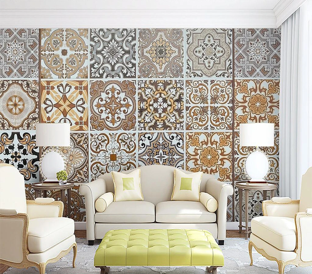 Decorative wallpaper Retro style design background wall