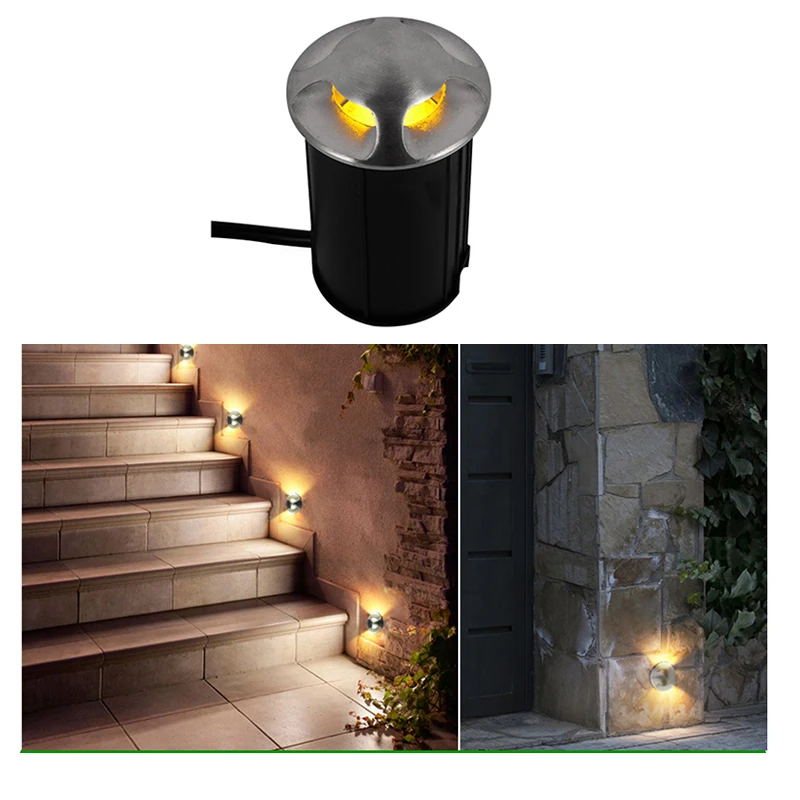 10PCS IP67 220VDC12V Outdoor Lighting for Garden Yard Step Stairs Floor Deck Recessed Inground Lamps LED Underground Spotlight