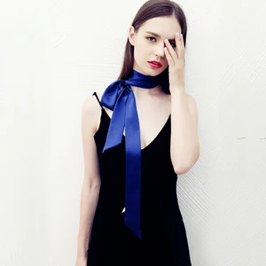 وشاح حريري من الساتان النقي الساخن للنساء أوشحة شعر صغيرة طويلة الرقبة حقيبة حزام Neckerchiefs أزياء اللباس حزام التعادل حقيبة شرائط أعلى 8 فستان طويل من الحرير الشفاف للمبيعات - رقم 5