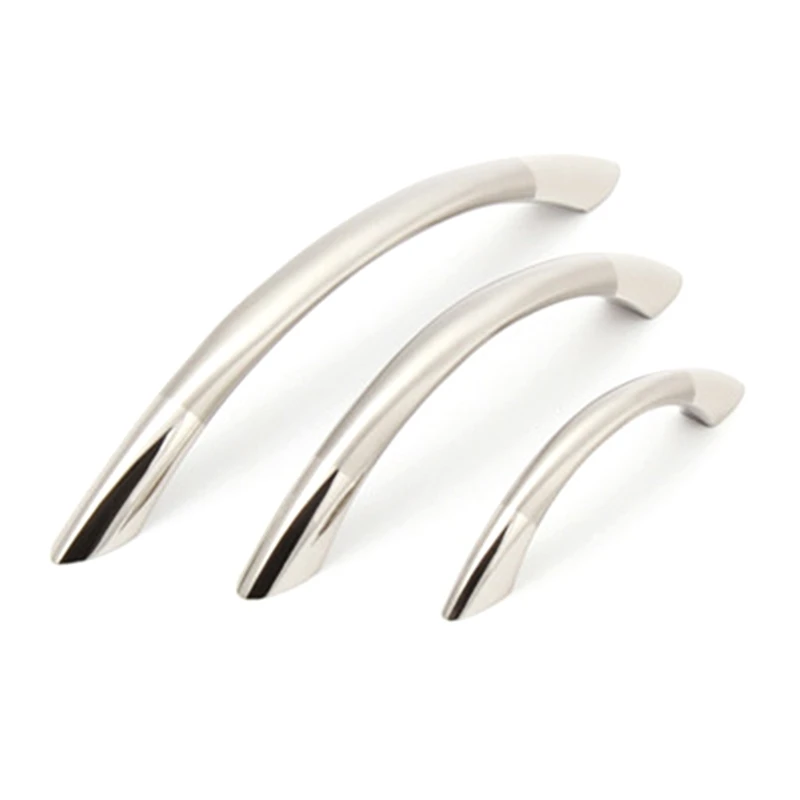 OOTDTY 64mm 96mm 128mm Drawer Knob Pull Kitchen Cabinet Cupboard Wardrobe Sliver Door Handles w/ Screws