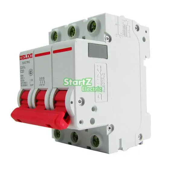 16A 3P "C" Curvers 6KA Miniature Circuit Breaker DZ47S DELIXI MCB