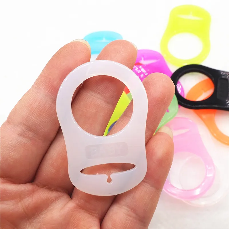 Chenkai 50pcs Transparent Silicone Baby Pacifier Mam Adapter O Rings NUK Dummy Adaptor Rings DIY Toy Accessories BPA Free