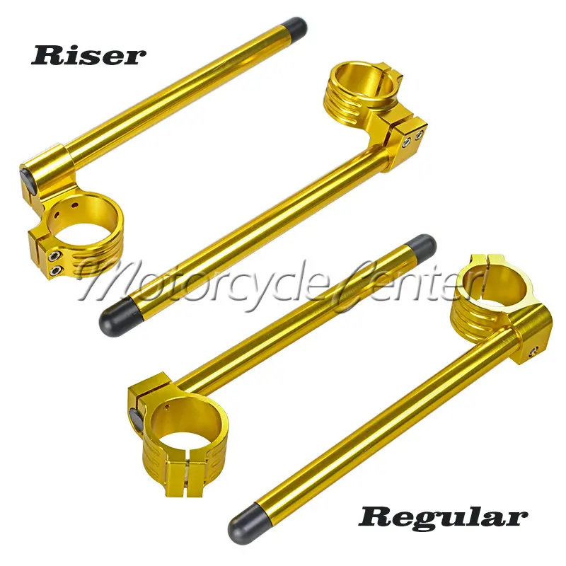 50mm Clip Ons Riser Regular Clip-on Fork Tube Racing CNC Handlebars For Aprilia RS250 RS 250 RSV 1000 Mille Gold