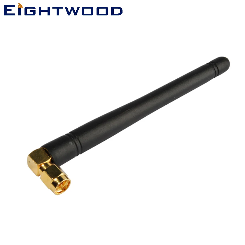 Eightwood GSM 433Mhz 2dbi with SMA Plug Male Right Angle Connector External Antenna for Alarm,ISM,Remote Control,Security System