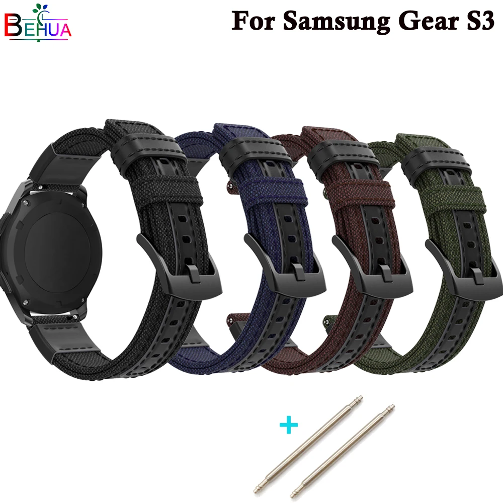 sport canvas strap Galaxy 46mm watch outdoor product watch band For Samsung Gear S3 smart watch wristband bracelet Accessories