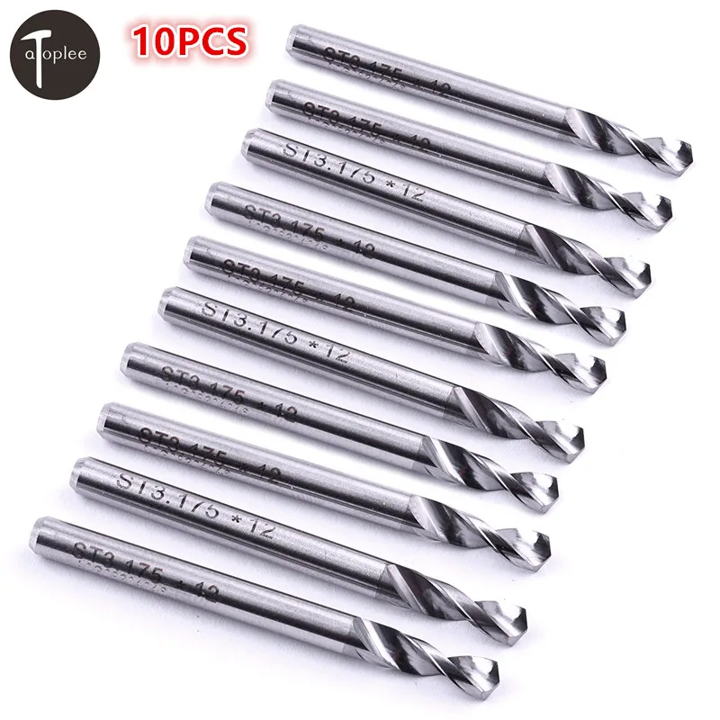 High Hardness 10Pcs Alloy PCB Print Circuit Board Carbide Micro Drill Bits Tool For PCB/FPC Processing 3.175*12mm Drill