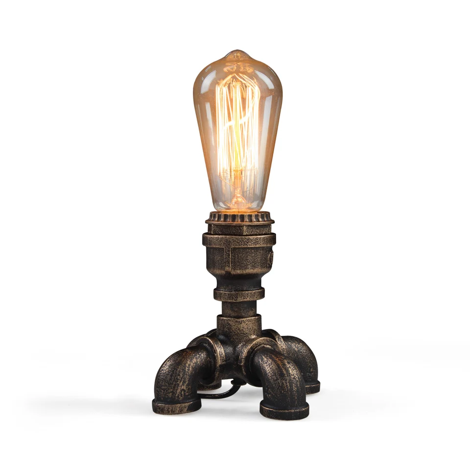 YSL Industrial Style Vintage Iron Lamps Water Pipe Lamp Metal Retro Desk Light E27 Base Holder for Livingroom Lighting Fixture