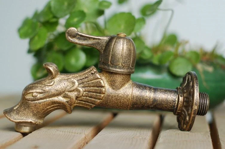 Vidric outdoor garden faucet animal shape Bibcock antique bronze dragon tap for washing mop/Garden watering Animal faucet