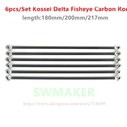 6pcs/set Kossel Delta Parallel Manipulator Fisheye Carbon Rod 3D Printer Accessories/Parts rod length 180mm/200mm/217mm