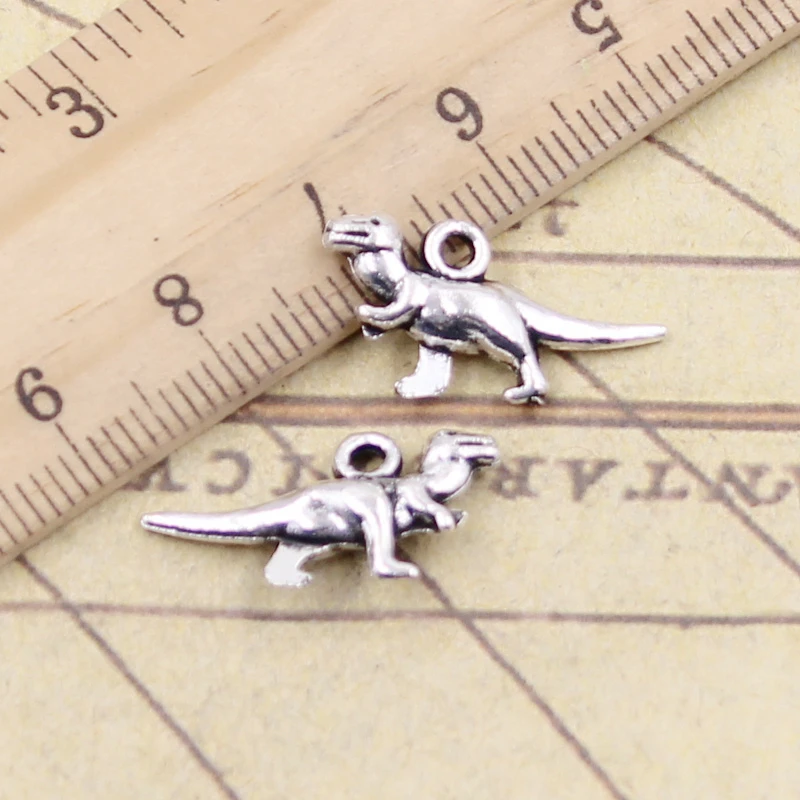 20pcs Charms Dinosaur t-rex 20x12mm Tibetan Bronze Silver Color Pendants Antique Jewelry Making DIY Handmade Craft