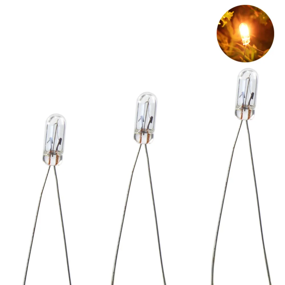 Evemodel MP02W 100pcs 3mm 12V Clear Mini Bulbs  Grain of Wheat Bulbs Warm White