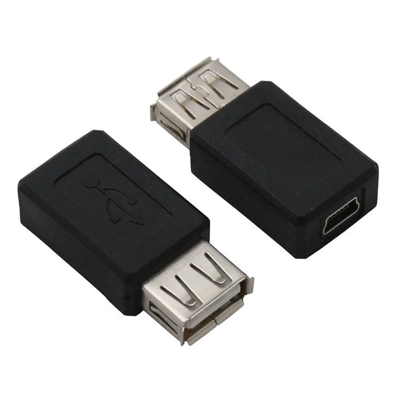 10pcs/lot USB 2.0 A type female to mini usb 5pin Female adapter A to Mini B