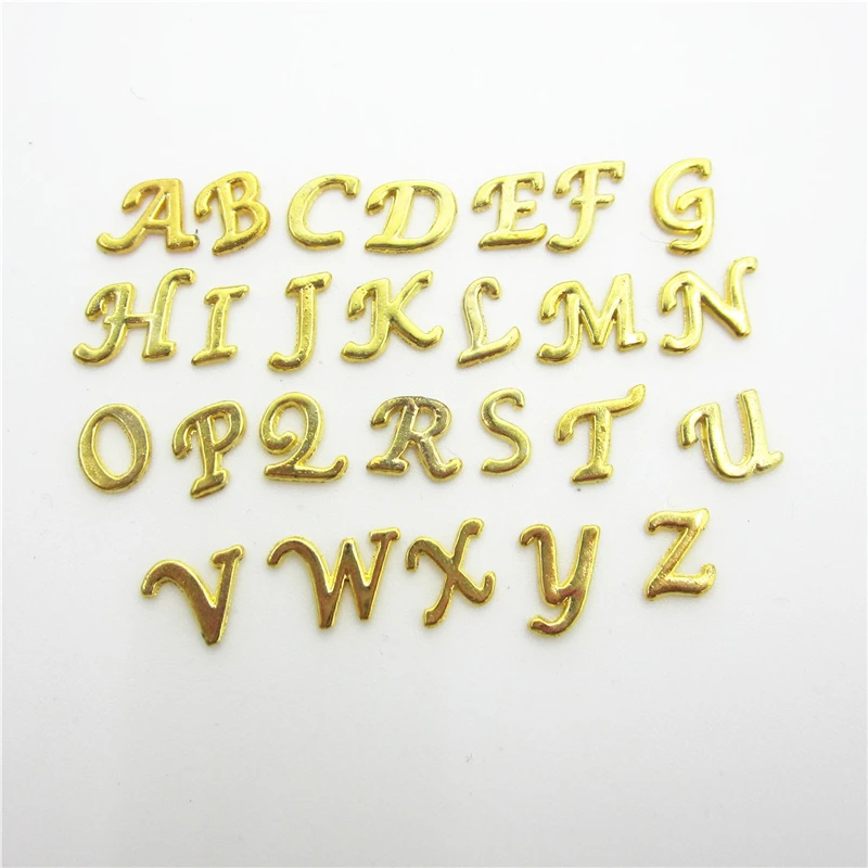 

Wholesale 260pcs/lot Gold Alphabet A-Z letters Floating Charms Living Glass Memory Lockets DIY Jewelry Charms (per 10pcs)