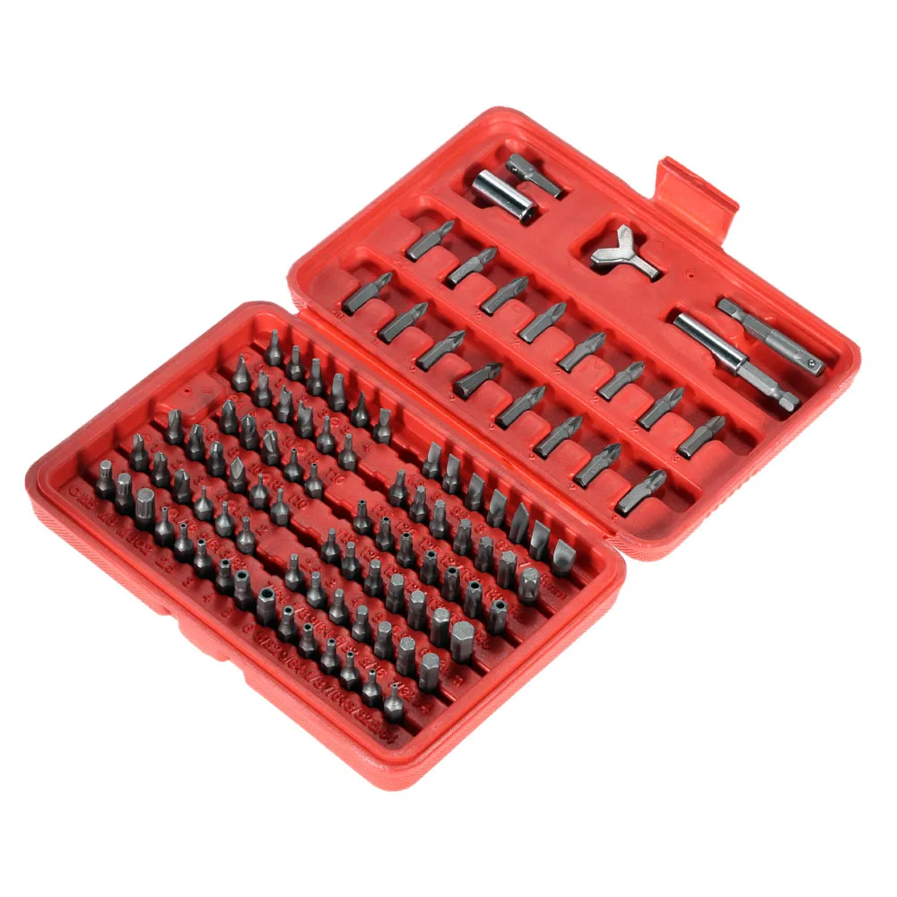 HOEN Security Tamper Proof Bit Set Torq Torx Hex Star Spanner Tri Wing Screwdriv Magnetic Holder Precision Screwdriver 100PCS