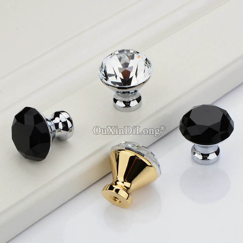 Top Luxury 10PCS European K9 Crystal Kitchen Door Handles Cupboard Wardrobe Drawer Wine Cabinet Pulls Handles and Knobs