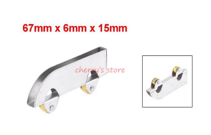 Logam As Jendela Katrol Pintu Geser Dua Rol Roda 8mm Perak Tone 10 Pcs