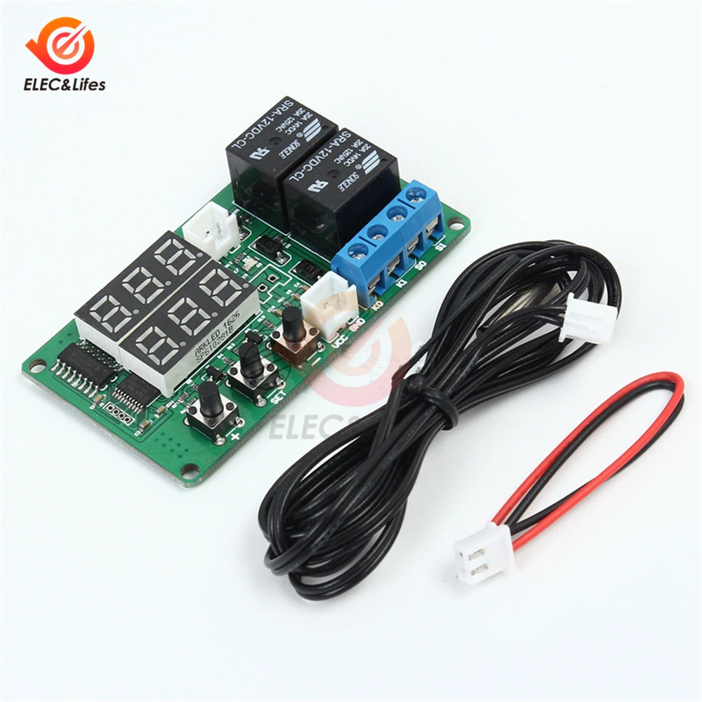 Dual LED Display DC Digital Temperature Controller Thermostat Regulator upper / lower limit dual relay output control switch 12V