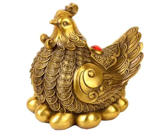 

Pure copper money hen Jinji Feng Shui creative home crafts Decoration