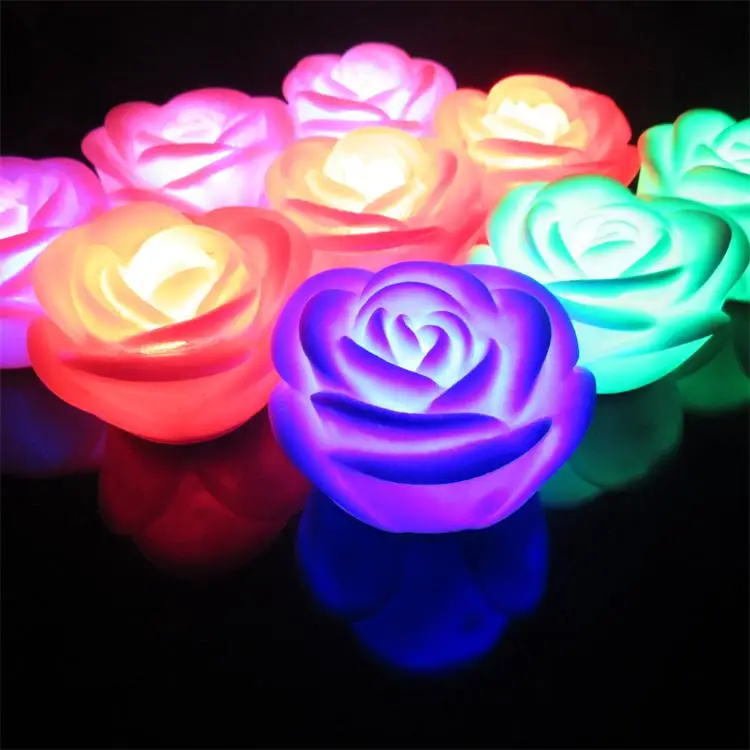 

Rose Shape LED Night Light, Color Changing, LED Candle Lamp, Lights for Wedding Decoration, Free Shipping, 30 PCs/Lot