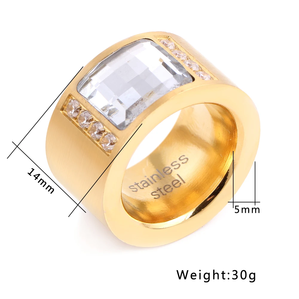 316L Titanium Steel Ring Love Cubic Zirconia Wedding Ring For Women Fashion Jewelry