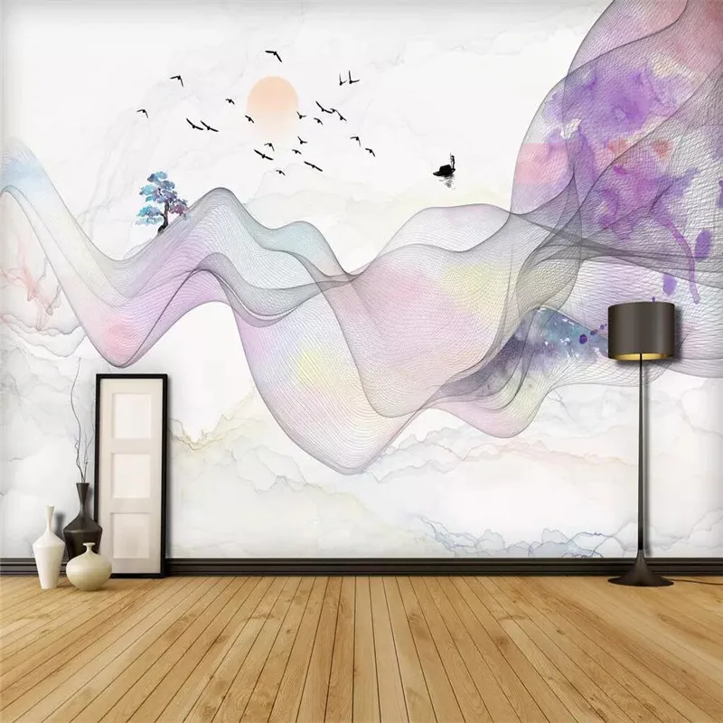 Custom Mural Wallpaper Modern Abstract Artistic Ink Background Wall