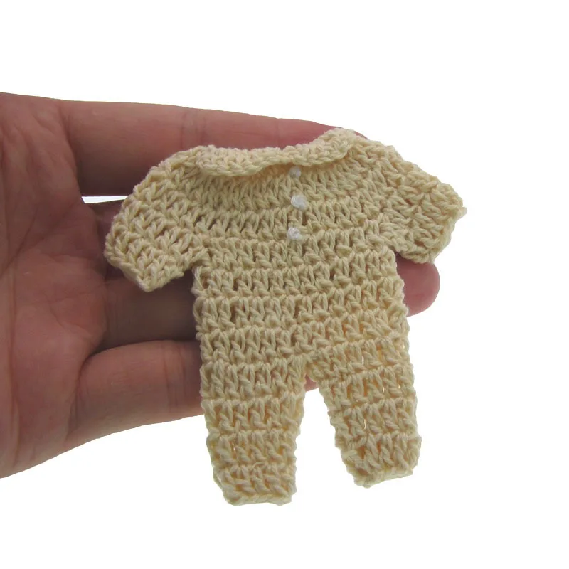 12 Stuks Handgemaakte Mini Gehaakte Kleding Voor Baby Shower Doop Ambachtelijke Feestjes Decoraties 7.6Cm