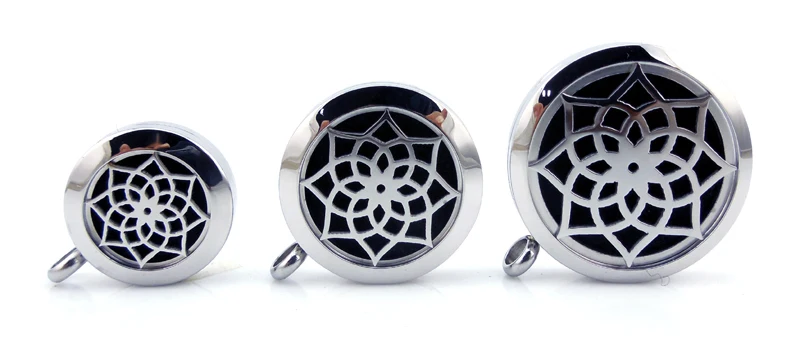 With Chain Gift Lotus 20mm 25mm 30mm Stainless Steel Essential Oils Aromatherapy Locket Perfume Diffuser Necklace