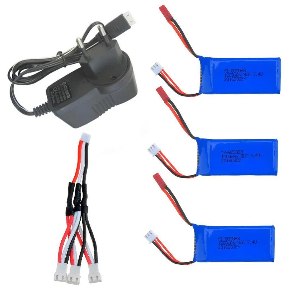 3pcs * 7.4V 1200Mah Lipo bateria Para MJX Yizhan X6 X101 30C Wltoys V353 V353B V666 V262 A949 A969 A979 K929 V912 V915 RC Zangão