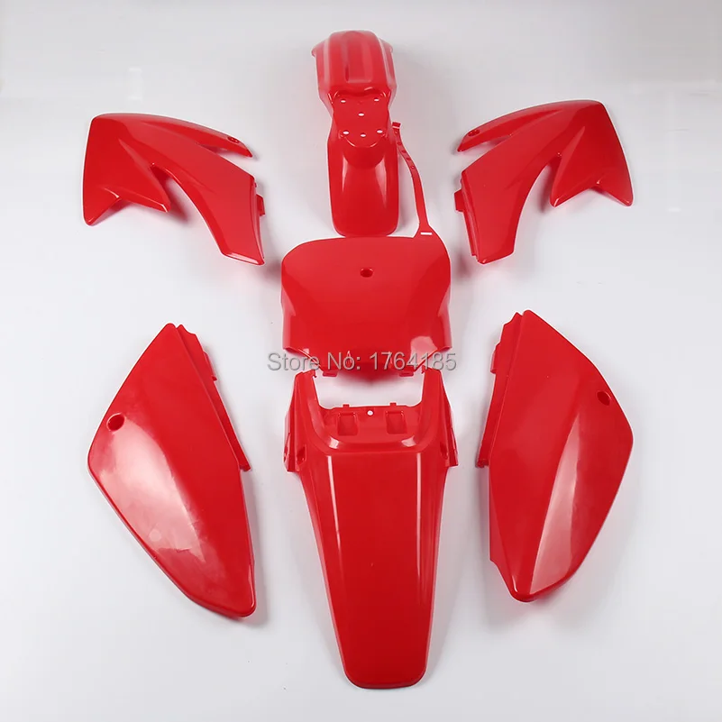 Red Plastic covers Fairing Kits CRF70 dirt Pit Bike Procket Bike Xmotos Baja DR50 49 50cc 70 90 110 Kayo HK 160