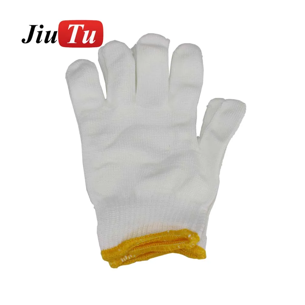 Guantes de lino para uso en el trabajo, guantes de seguridad grandes para reparación mecánica, con placa de enfriamiento por congelación LCD, Color blanco