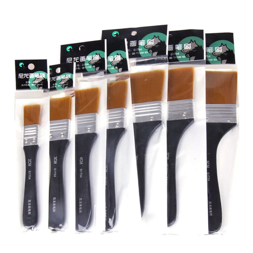 1 máy tính Bằng Phẳng Đầu Nghệ Sĩ Bàn Chải Lông Nylon Dầu Tranh Màu Nước Sơn Nghệ Thuật Bút 7 Mô Hình