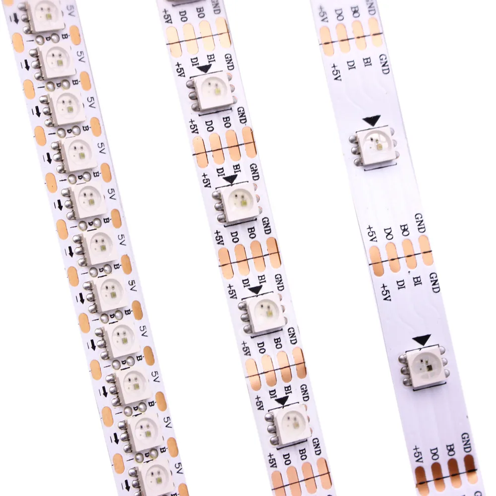 WS2813 led pixel strip 1m/4m/5m Dual-signal 30/60/144 pixels/leds/m,WS2812B Updated Black/White PCB,IP30/IP65/IP67 DC5V