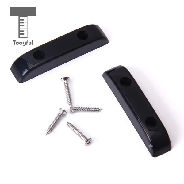 Tooyful High Quality 2Pcs Plastic Black Thumb Rests With 4Pcs Mounting Screws for Electric Bass and Wood Bass Guiatr Acessories