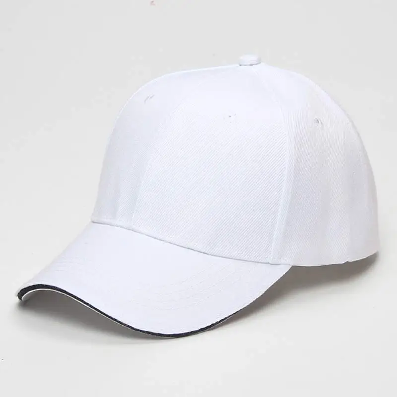 Women Men\'s Twill Baseball Caps Plain Sandwich Bill Cap 6 Panel Brown Orange Yellow Red Blue Beige Grey Wine Pink Size 58cm