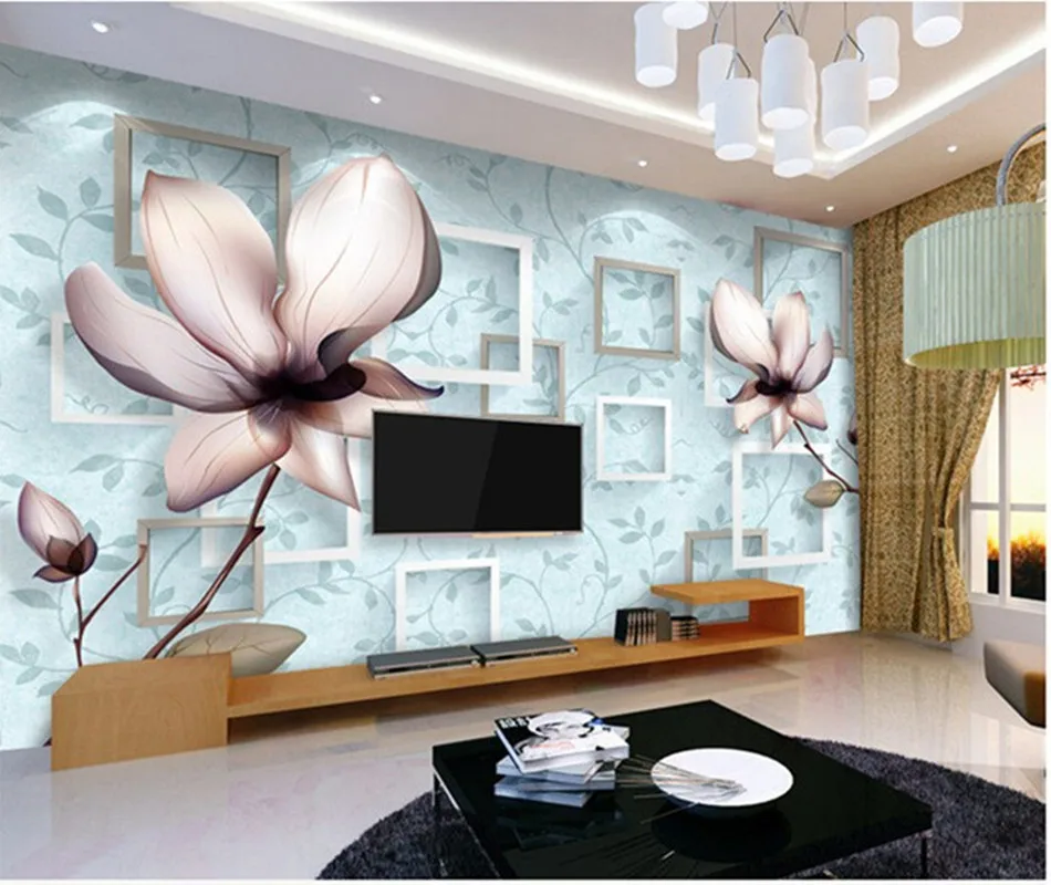 

The custom 3D murals, 3D Romantic flower beautiful mural , the living room sofa TV wall bedroom background papel de parede