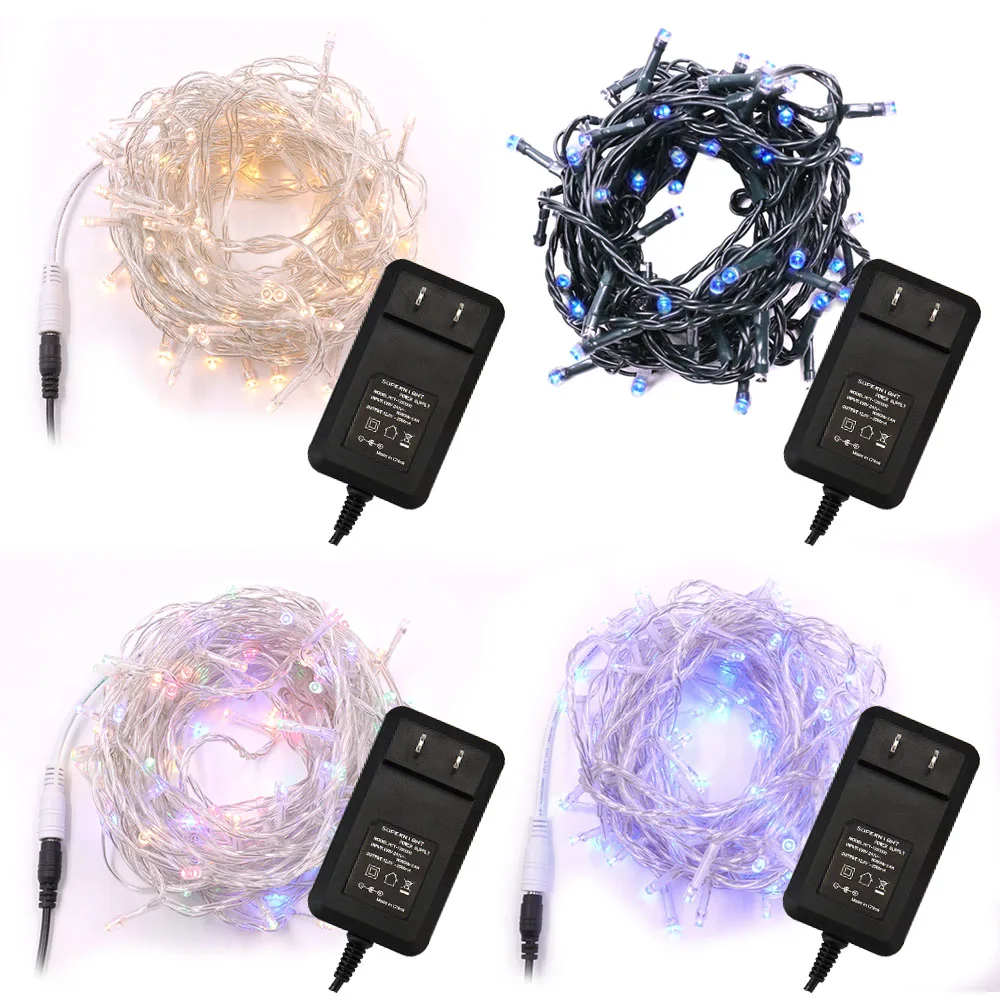 100/200 LED Fairy Lights DC12V Led String Garden Christmas Wedding Party Xmas Decor String Light 10M/20M UK/EU/AU/US Adapter