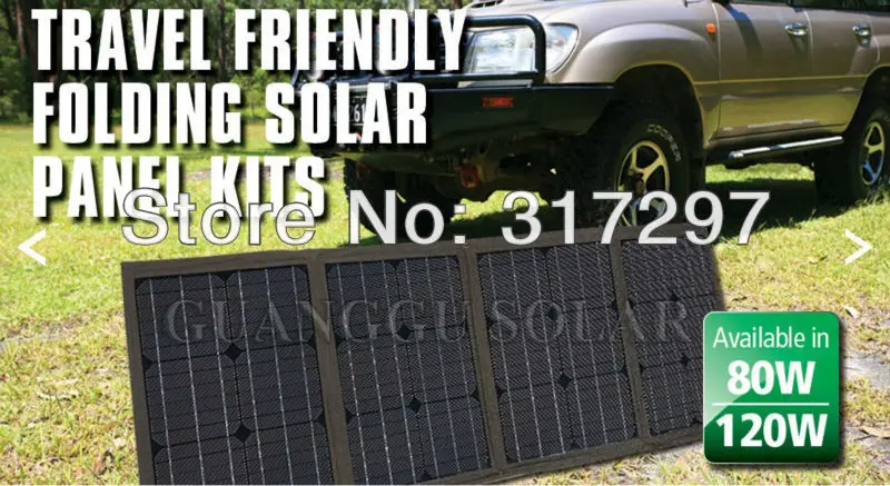 GGX ENERGY 120 Watt Portable RV and Marine Mono Folding Solar Panel Kit with 10A Solar Charge Controller