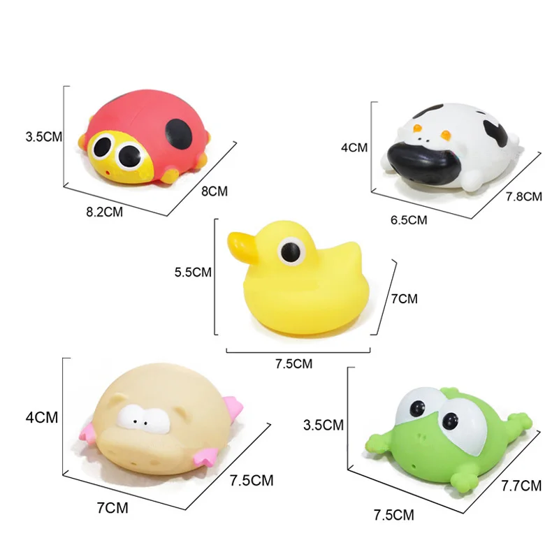 1 PCS Lovely Bath Toys in the Bathroom for Children Water Spray Animal Soft Rubber Toys Duck Green Frog toy for Children Gift