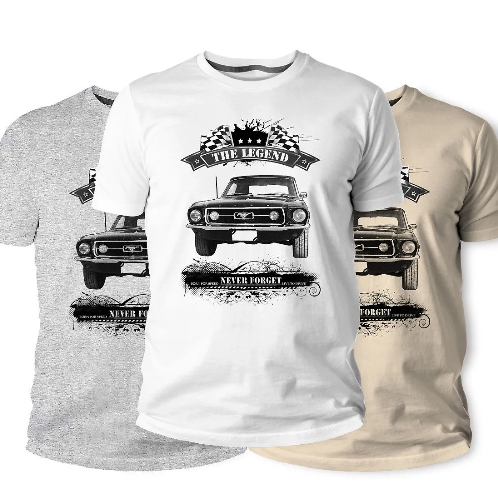 T-Shirt American Classic Muscle Car Mustang Mod V8 Young Vintage Men\'S Tees 2019 New Casual Tshirt Men Creative Man\'S Short